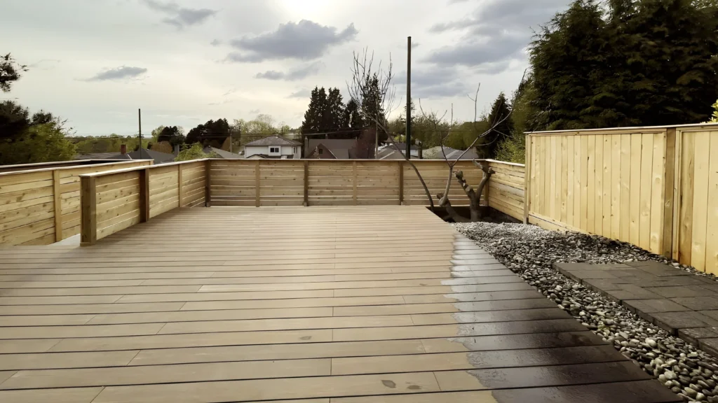 MOSO Bamboo Decking in a garden in Renfrew East Vancouver