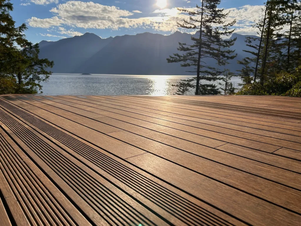 MOSO Bamboo Decking with beautiful mountain background