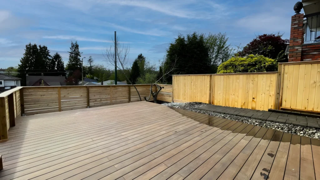 Bamboo Decking in the sun in East Vancouver